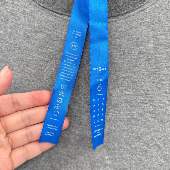 Kit and Ace Gray Black Baseball Tee Size 6 3/4 Sleeve Raglan - Picture 2 of 8